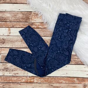 Sweaty Betty Paisley Print Zero Gravity 7/8 Leggings Size SM Blue Polyamide